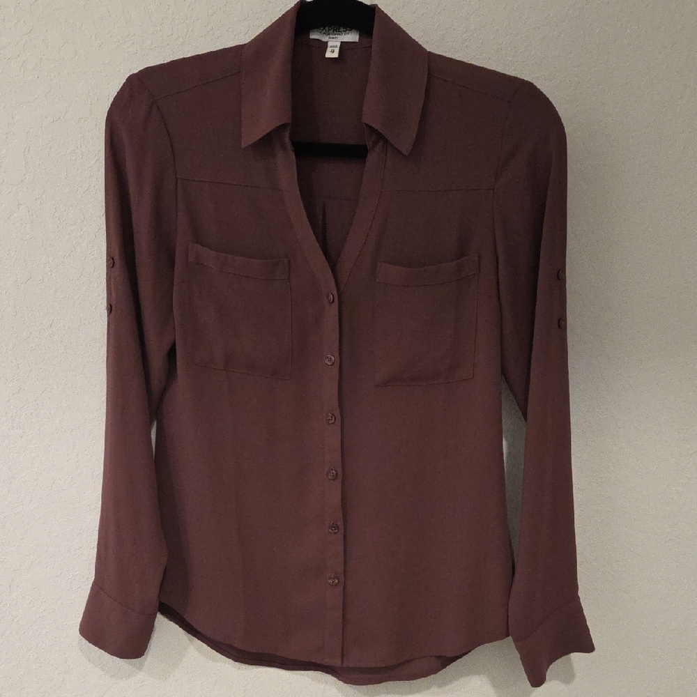 Express Women's Button-Down Shirt - Mauve Color